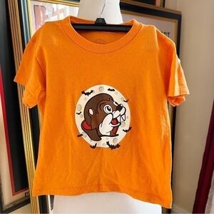 Buc-cee's Orange 'Batty for Buc-cee's' T- Shirt Bats Moon Youth Size XS
